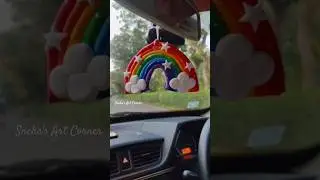 Rainbow Car Dangler #diy #viral #craft #car #rainbow #art