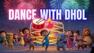 Dhol Dance Party for Kids | Fun Cartoon Animals & Children Playing Dhol Beats