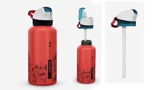 Kids aluminum 0.6l instant open cap with pipette water bottle / decathlon product review