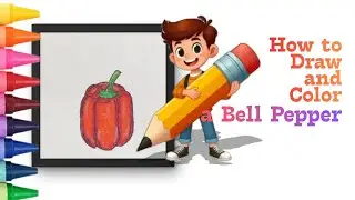 How to Draw and Color a Bell Pepper | Easy Drawing and Coloring for Kids | Little Crayon Clouds 