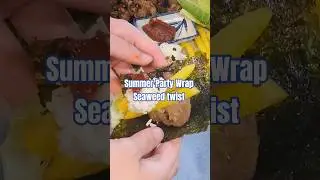 🏖️ 🏖️ 🏖️ For Your Summer Party: Savory Garlic Pork wrap with sSeaweed! 🧄 #food #shorts#cooking