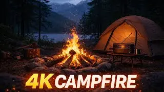 Relaxing Campfire Night in the Forest 🔥