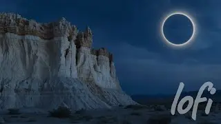 Lofi Pale Cliff Glowing Softly Under a Rare Moonlit Sky