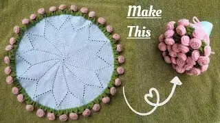 EASY 🌹 Crochet Flower Bouquet 💐 Blanket Tutorial | how to crochet the viral Rose bouquet blanket.❤️