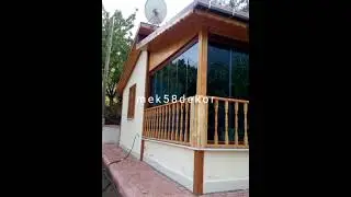 Ahşap veranda &uuml;zerine cam balkon uygulama
