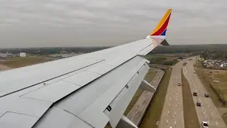 4K | Southwest Airlines Boeing 737 MAX 8 (N8979L) Cloudy Morning Houston Hobby Landing