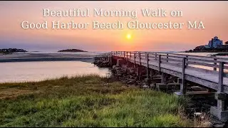 Beautiful Sunrise Walk on Good Harbor Beach Gloucester Massachusetts 4k 60fps