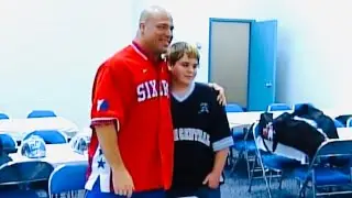 Kurt Angle meets fans in dressing room at Smackdown house show, Feb 2004, Saskatoon, Saskatchewan