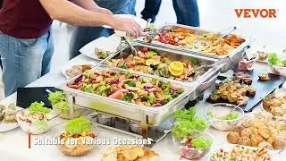 VEVOR Roll Top Chafing Dish Buffet Set - Keep Food Warm & Fresh for Your Events!