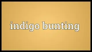 Indigo bunting Meaning