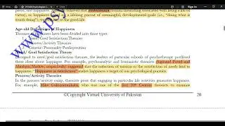 PSY409 Positive Psychology Short Lesson 08 | PSY409 Midterm & Finalterm Short Lectures | VU Course