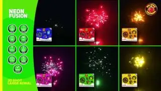 Neon Fusion 20 Shot Large Aerials Finale Set by Red Apple Fireworks