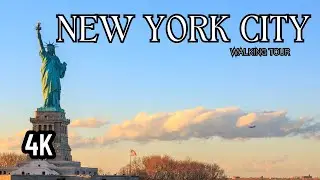 New York City, Battery Park 4K Walking Tour - overlooking the Statue of Liberty  🗽from Manhattan