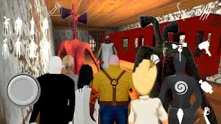 Playing As Grandpa, Evil Nun, Slendrina, Siren Head, Pipe Head,Nosferatu,Rod & Mr Meat In GRANNY 1