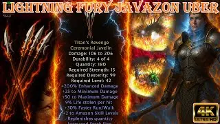 Lightning Fury Javazon The Best Build | Absolute Map Destroyer in Diablo 2 Resurrected 4K 60fps HDR!
