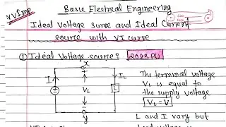 Ideal voltage source & Ideal current source with VI curve Basic Electrical BE Civil||PU TU KU PoU