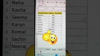 Find Students Pass/Fail Status Based On Marks In Excel 😎 | Excel For Fresher ‼️ #shorts #bytetech
