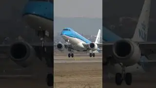KLM Embraer E190 Takeoff at Stuttgart Airport
