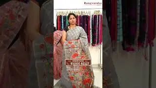 Linen sarees with zari checks with kalamkari applique work. Whatsapp9100062127 #linen #kalamkari