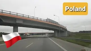 Poland roads. Road to Warszawa. Czestochowa - Lodz. Autostrada A1 E75 - A2 E30.