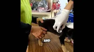 The girl rescue the puppy from the garbage in rainy day #pets