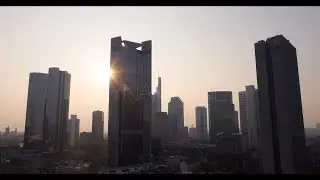 Frankfurt Luftaufnahmen per Drohne - Skyline Drone 4K Aerial Stock Footage
