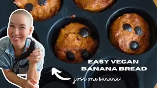easy vegan ONE BANANA banana bread recipe