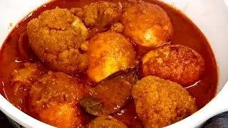 ফুলকপি আলু দিয়ে ডিমের ঝোল সবচেয়ে সহজ পদ্ধতিতে | Dimer Jhol Recipe | Fulkopi Aloo Diye Dimer Jhol