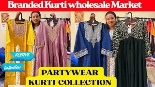 || KURTI WHOLESALE MARKET IN MUMBAI || FESTIVE WEAR HEAVY WORK BRANDED KURTI || STOCKLOT