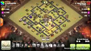GoHog Attack maxed TH9 wide Defence