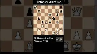 Alekhine exchanges a Rook for Lyubimov's minor pieces (1909)