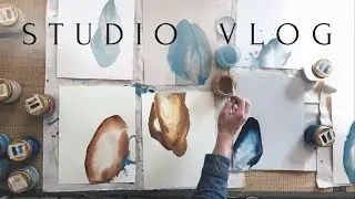 STUDIO VLOG 3 | Painting Process on Paper | ALEX CURLEY