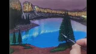 Peaceful Lake/Landscape Painting/Acrylic Painting/#Shorts