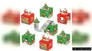 Christmas Money Box for Cash Gift Pull Surprise Money Gift Hoder with 30 Transparent Bags Santa Mone