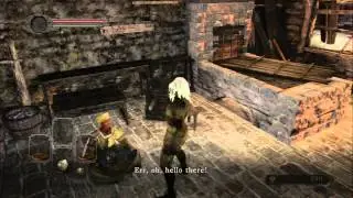 Dark Souls II - Majula: Maughlin The Armourer intro & Chat, Devine Blessing Acquired, Bloodstains