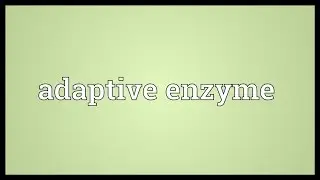 Adaptive enzyme Meaning