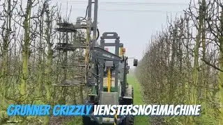 Grunner Grizzly venstersnoeimachine in actie