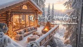Winter Cabin Ambience - Smooth Coffee Guitar Music & Warm Fireplace for Relaxation & Mindful Moments