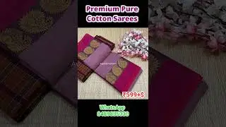 Fancy Pure Cotton Sarees ✨ #chettinadcottonsaree #purecottonsaree #saree