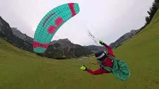 Speedflying @ Grimmialp: last flight of the day & course at speedflyingschool.com