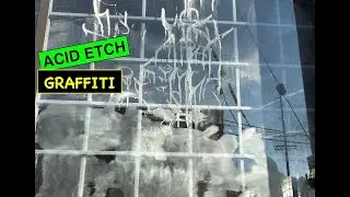 Remove acid etch graffiti from glass