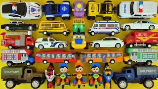 🚗 Mini Cars, Jeep, Military Truck, Fire Truck & Police Cars | Toy Vehicle Video for Kids