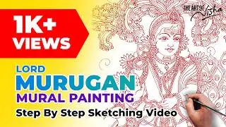 LOARD MURUGAN  | Step by Step Mural Sketching Method | The Art of Nisha