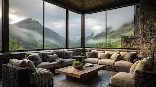 Timeless Stone & Glass Interior Overlooking the Landscape