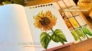 How to Paint a Sunflower in Watercolor 🌻 | Calm Real-Time Botanical Art