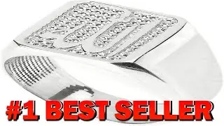 Men's 14k Solid White Gold Islamic Allah Ring - B0113EZSAI