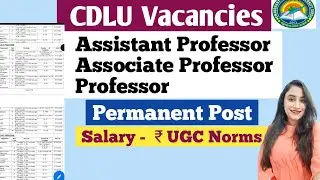 assistant professor vacancy 2022 | CDLU | Permanent job | lecturer jobs