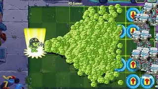 PvZ 2 Challenge - 100 Plants level 1 Vs 50 Neon Buckethead Zombies Level 10 - Who will win?