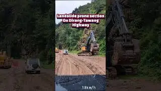 Dirang-Tawang highway affected by landslide. #landslide #roadtrip #forcegurkha #safeonroad