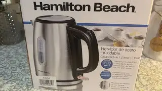 Unboxing Hamilton Beach Stainless Steel Electric Kettle. Tea & Water Kettle 